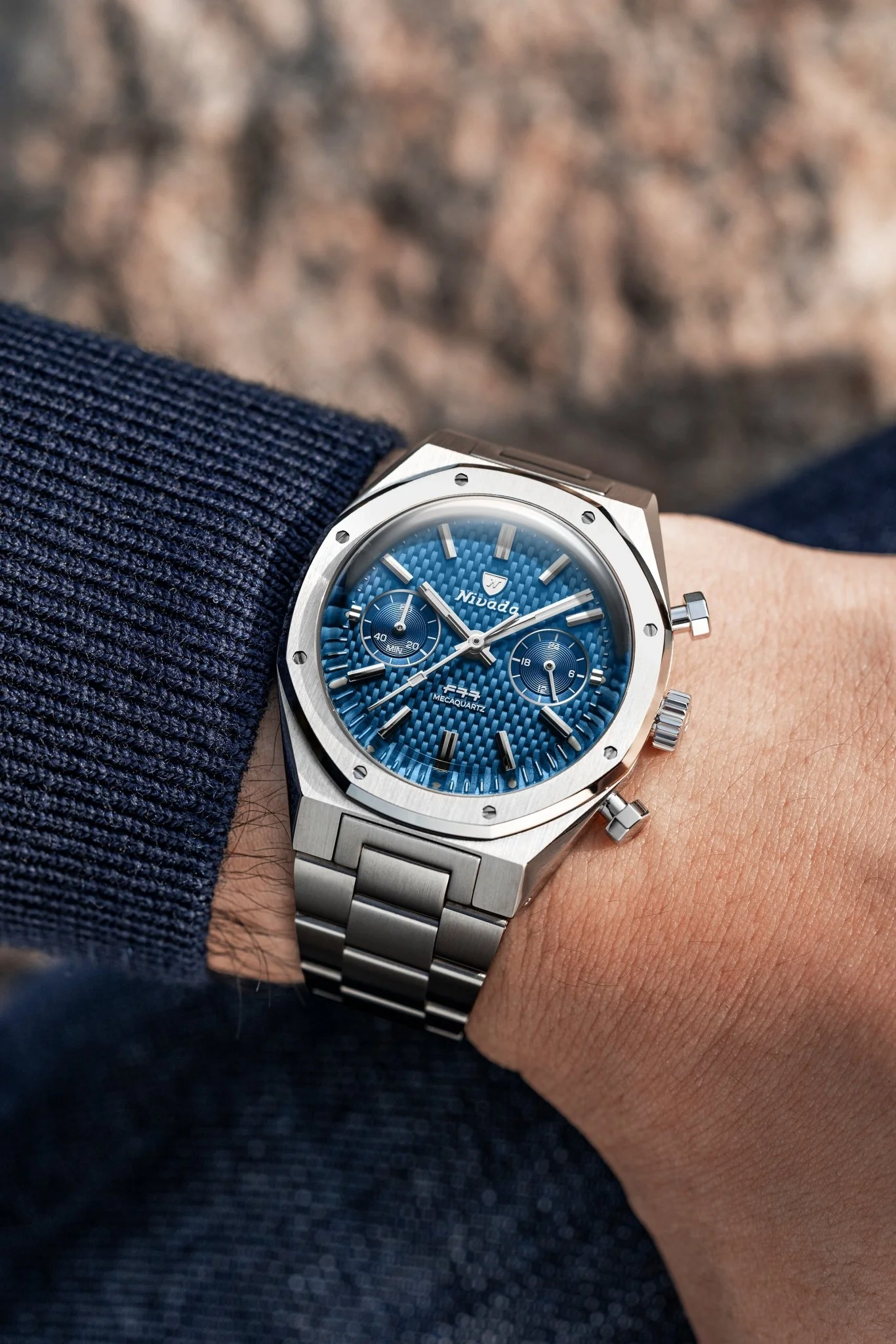 F77 SST CHRONO MECAQUARTZ BLUE MK2 - 38MM - Image 3